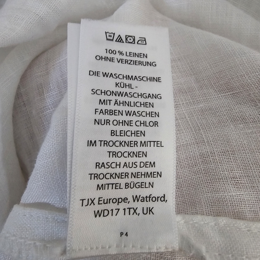 Marisa Christina White Linen Tunic Top Embroidered Size L - Picture 7 of 7